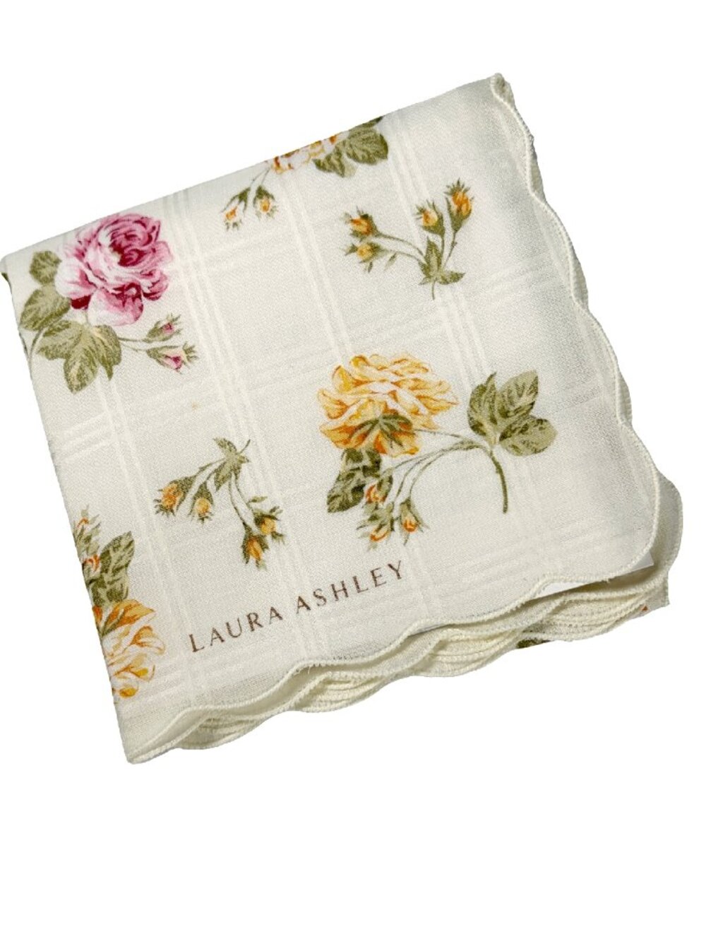 Vintage Laura Ashley Cotton Rose Floral Scarf